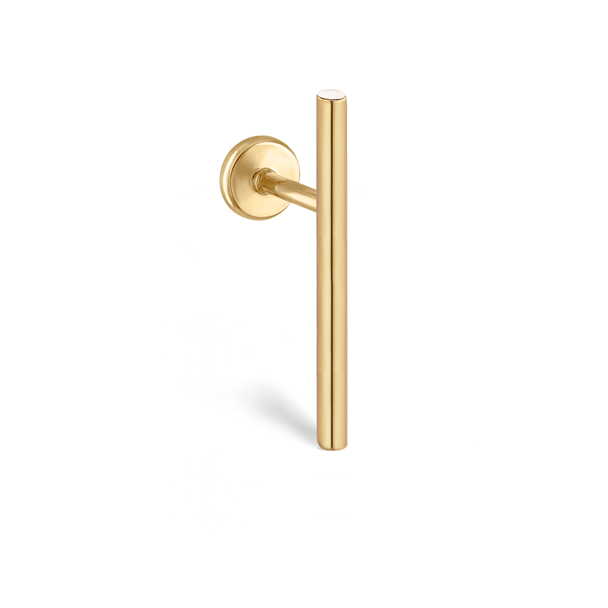 Polished Round Bar Threaded Stud Earring