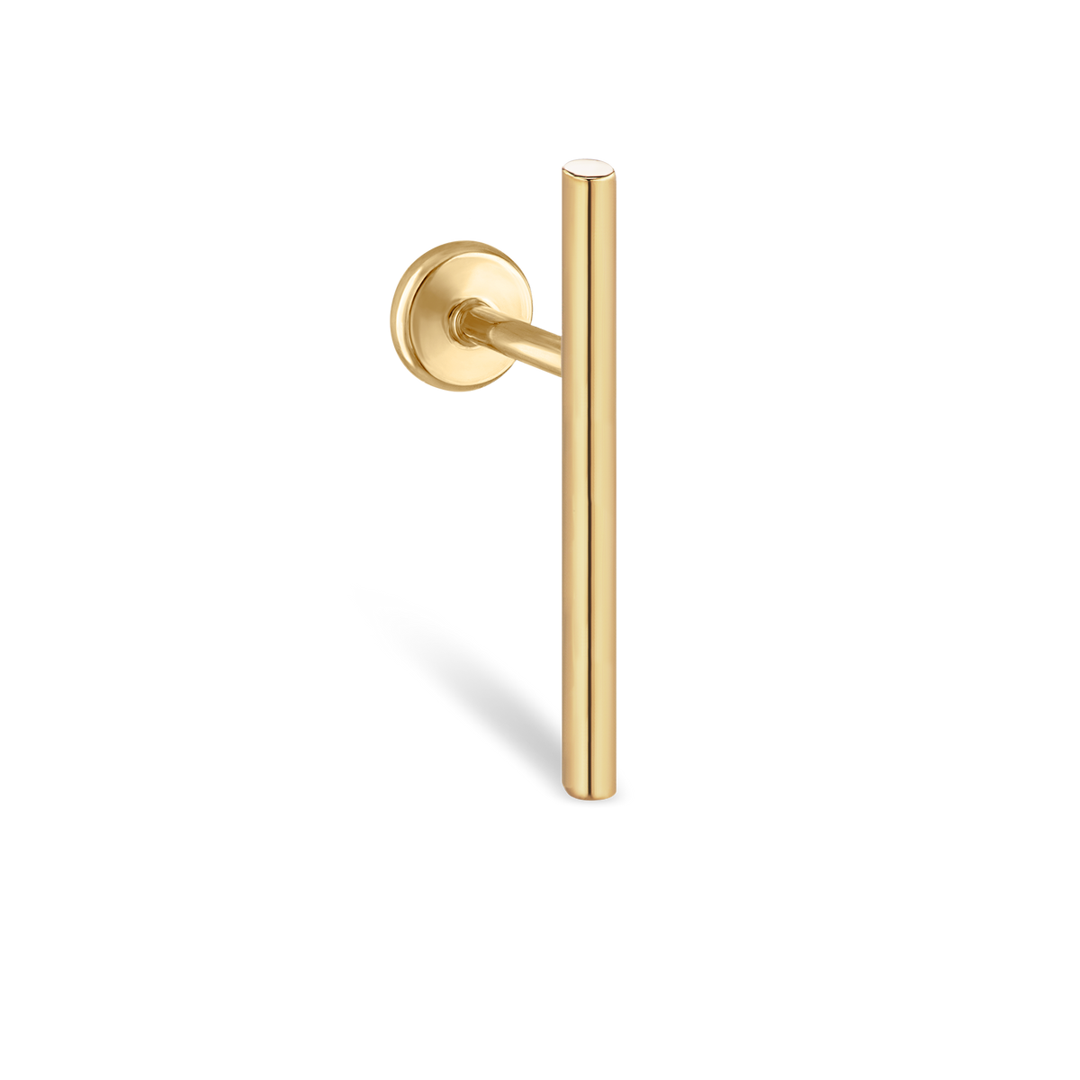 Polished Round Bar Threaded Stud Earring
