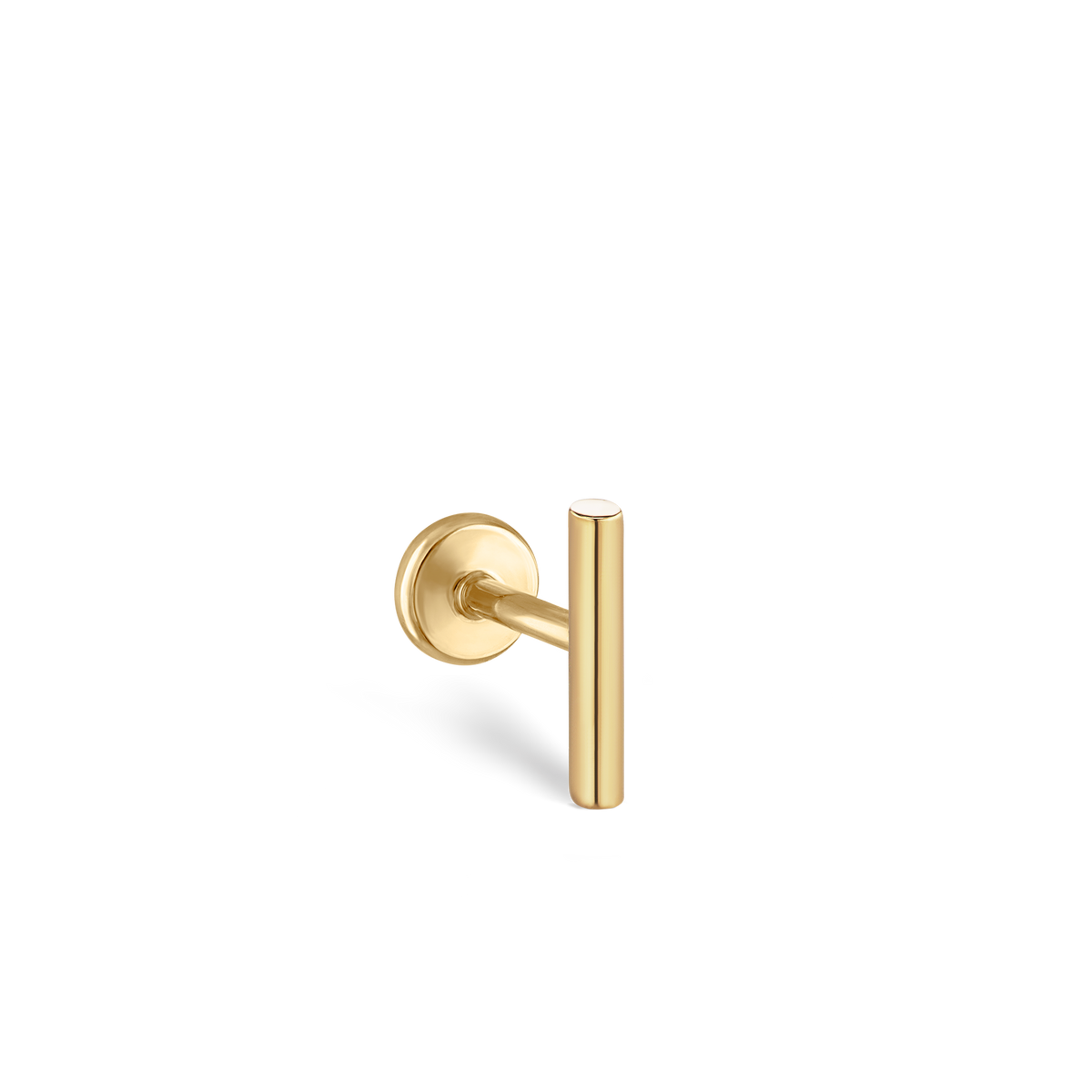 Polished Round Bar Threaded Stud Earring