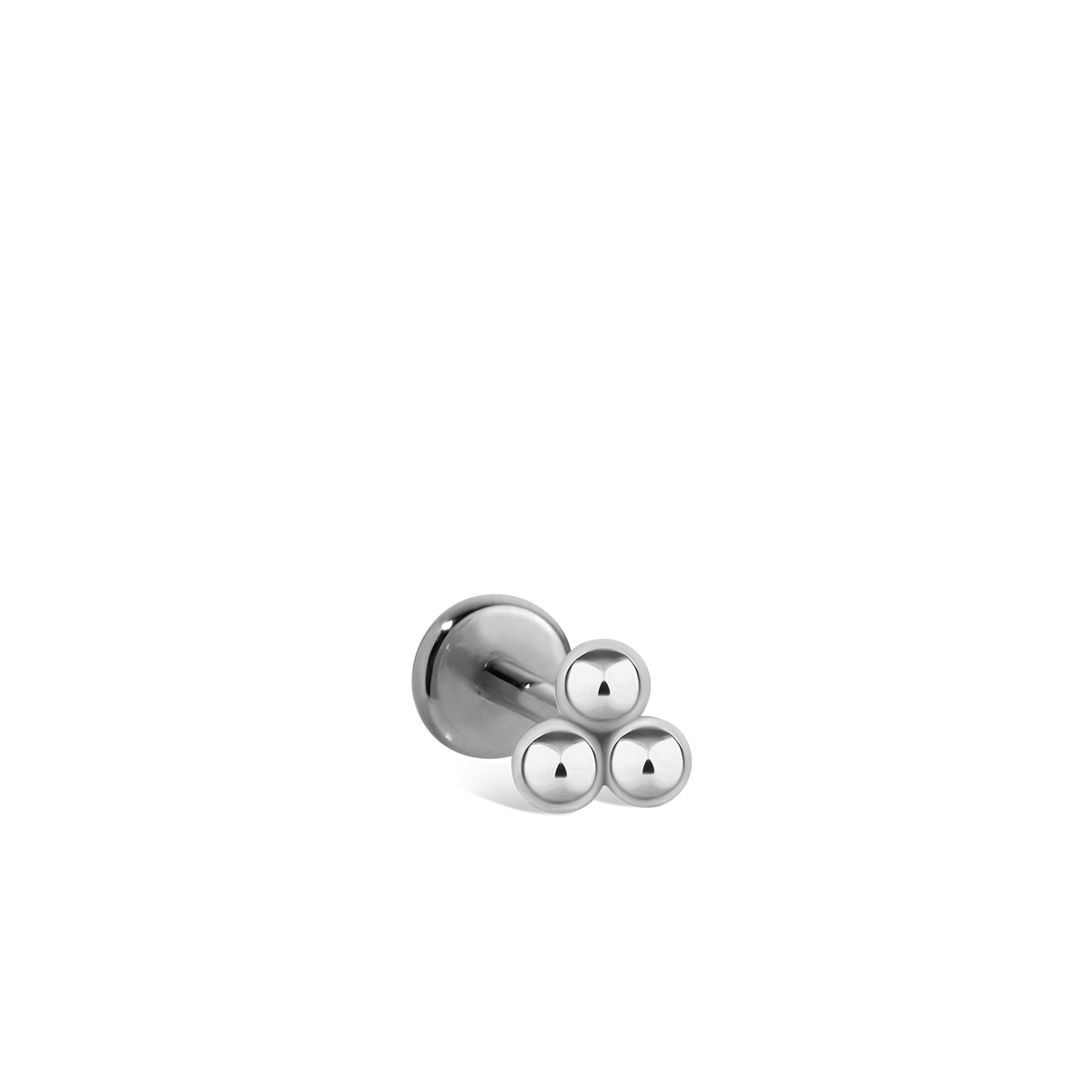 Ball Trinity Threaded Stud Earring With Titanium Backing
