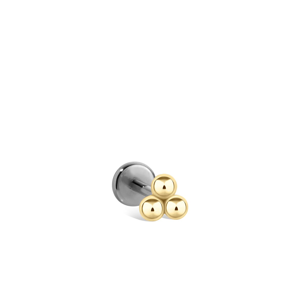 Ball Trinity Threaded Stud Earring With Titanium Backing