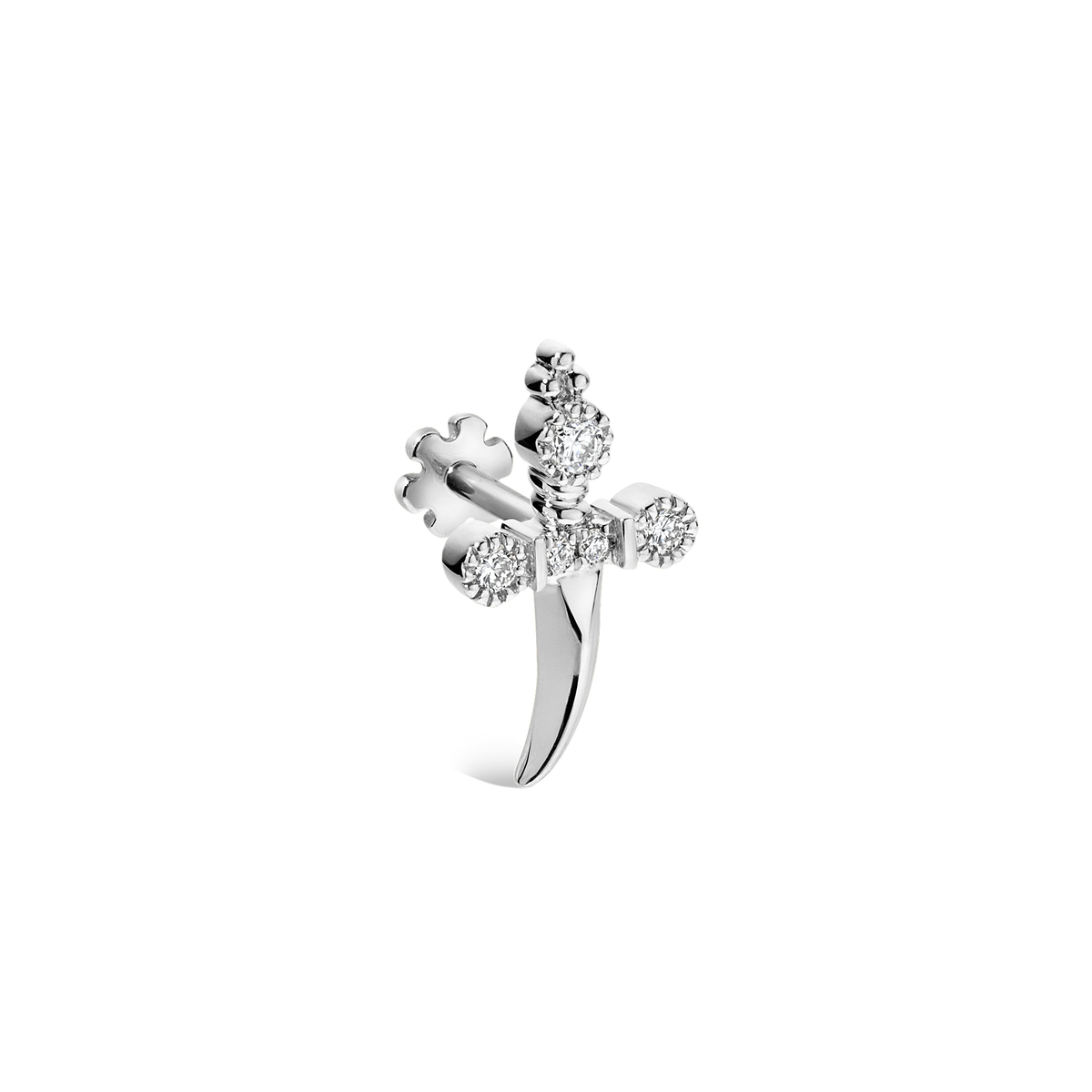 Diamond Trinity Hilt Dagger Threaded Stud