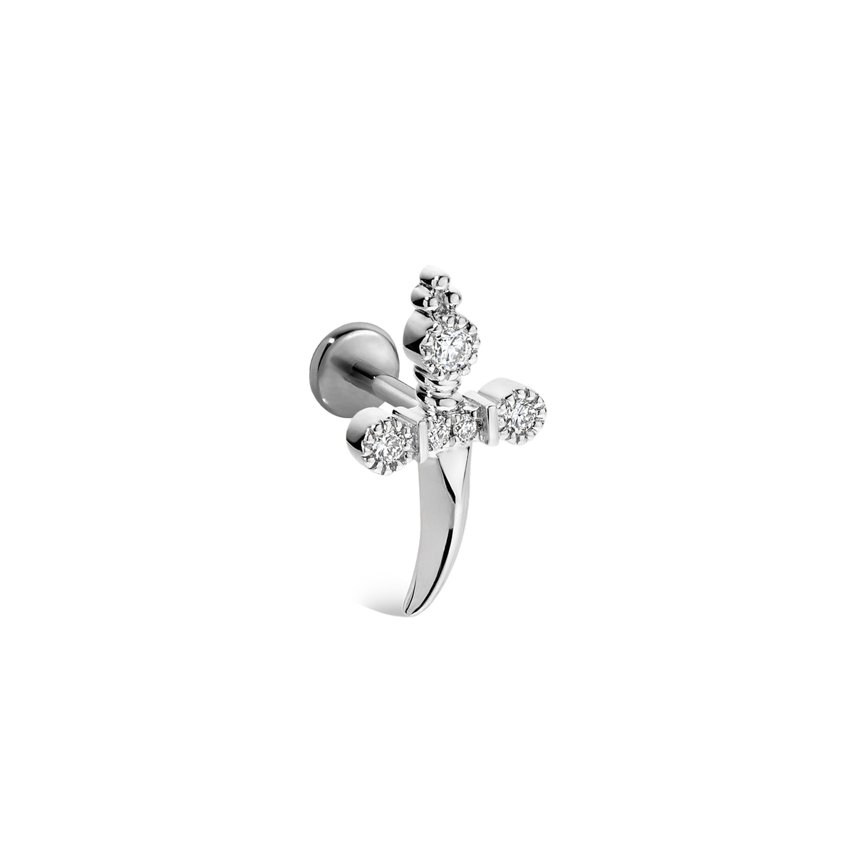 Diamond Trinity Hilt Dagger Threaded Stud With Titanium Backing