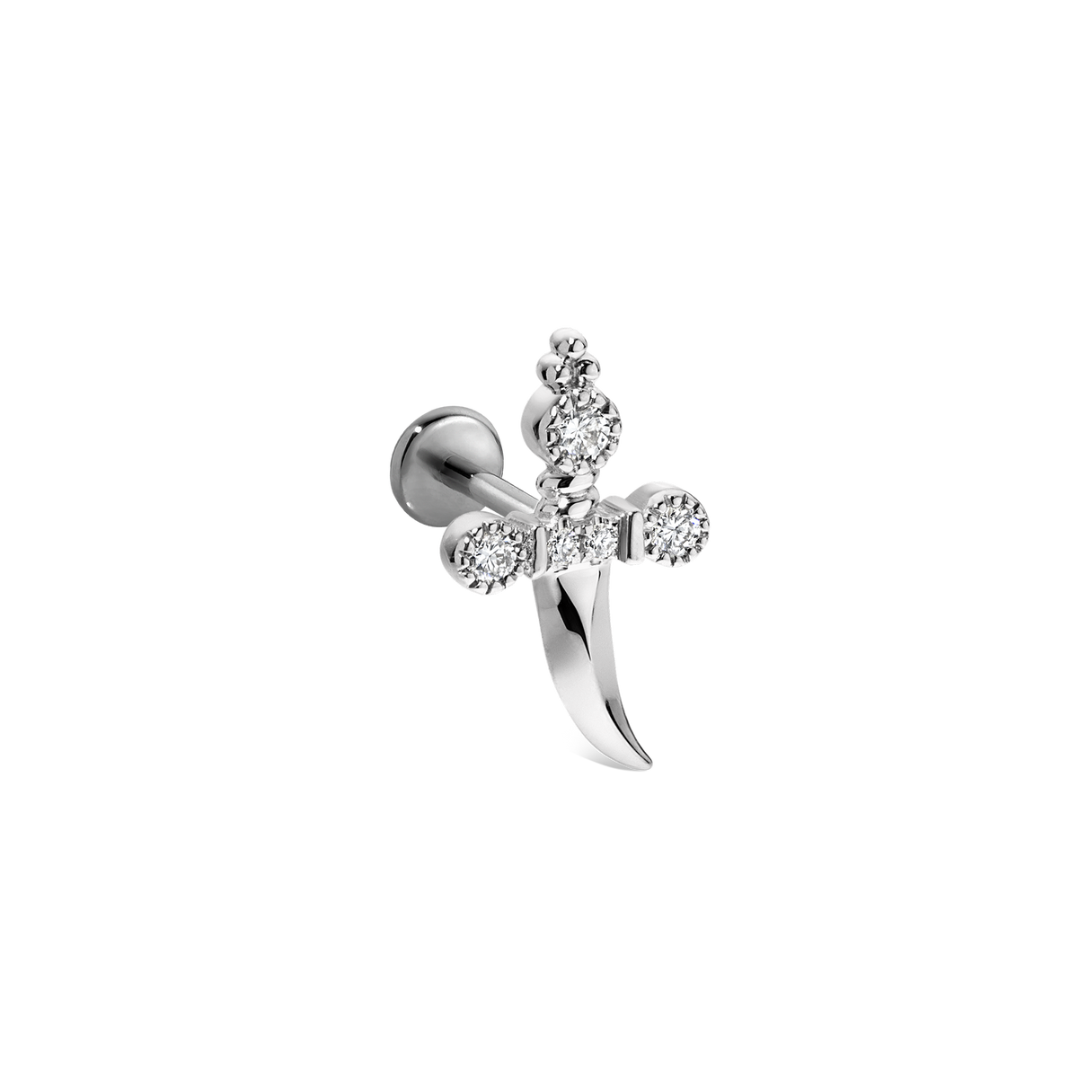Diamond Trinity Hilt Dagger Threaded Stud With Titanium Backing