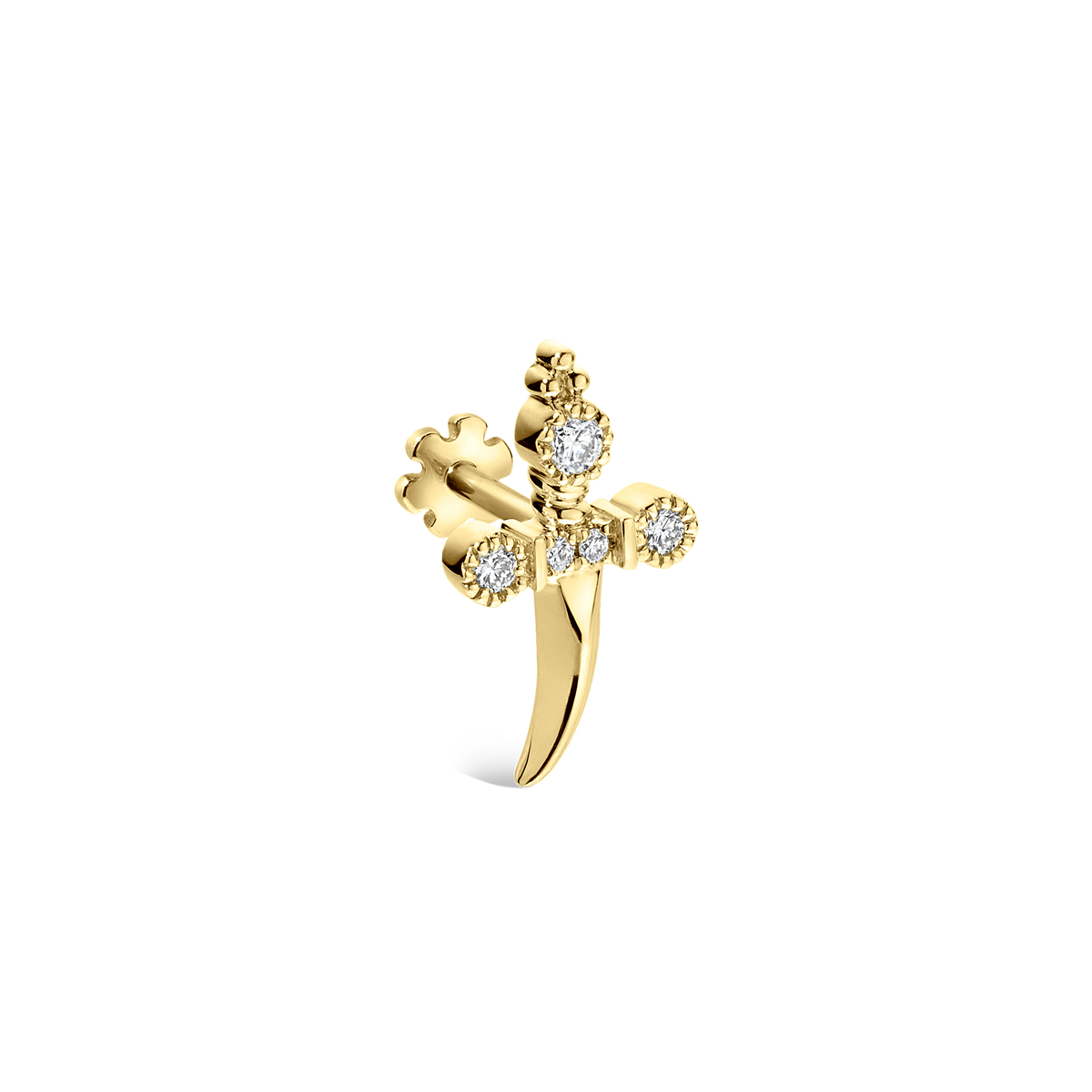 Diamond Trinity Hilt Dagger Threaded Stud