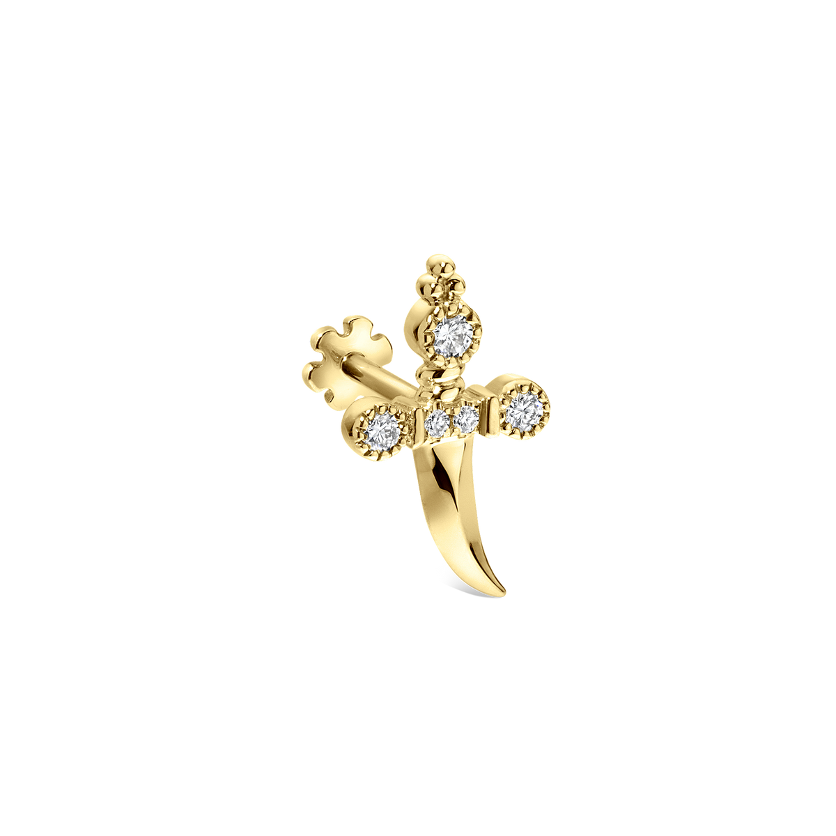 Diamond Trinity Hilt Dagger Threaded Stud
