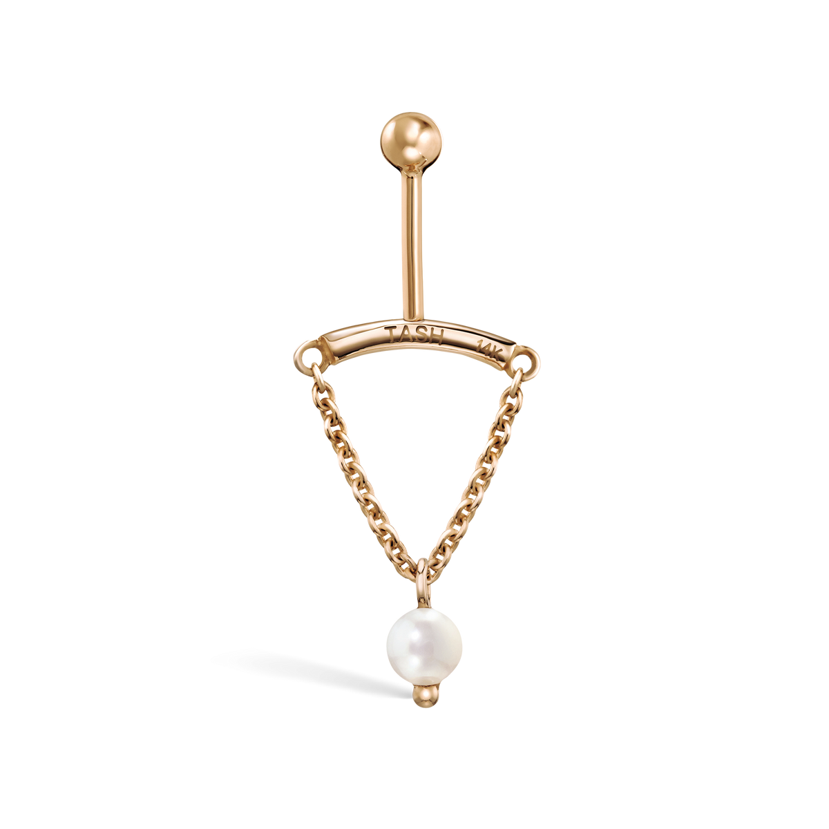 Pearl Drape Threaded Stud Earring