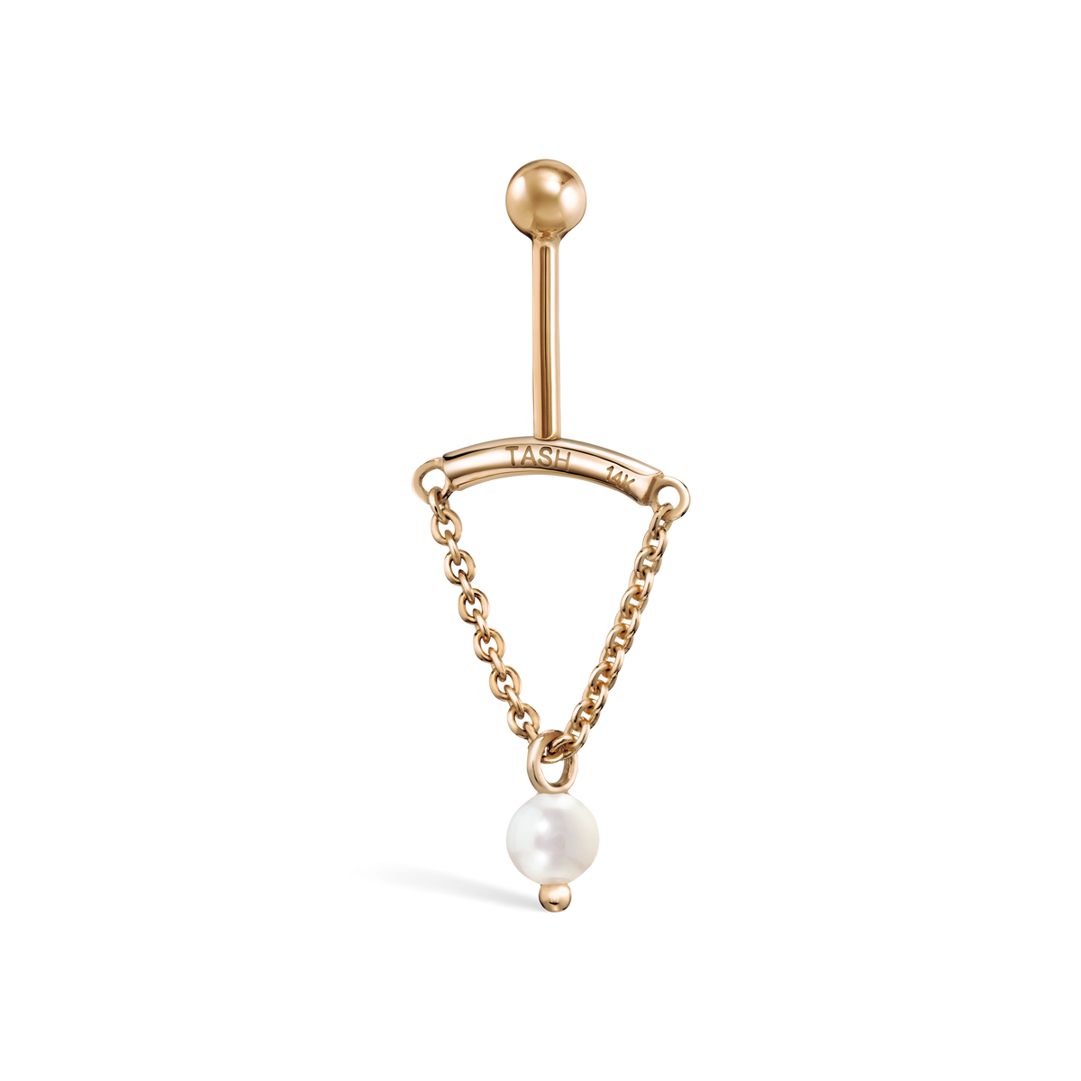 Pearl Drape Threaded Stud Earring