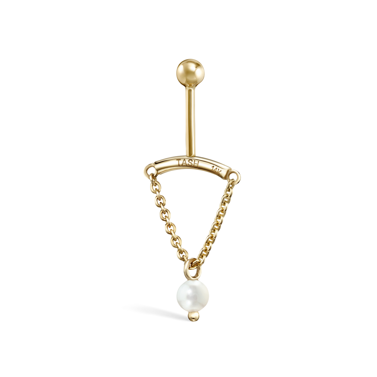 Pearl Drape Threaded Stud Earring