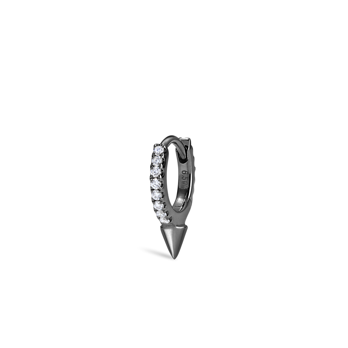 Single Short Spike Diamond Eternity Hoop Earring