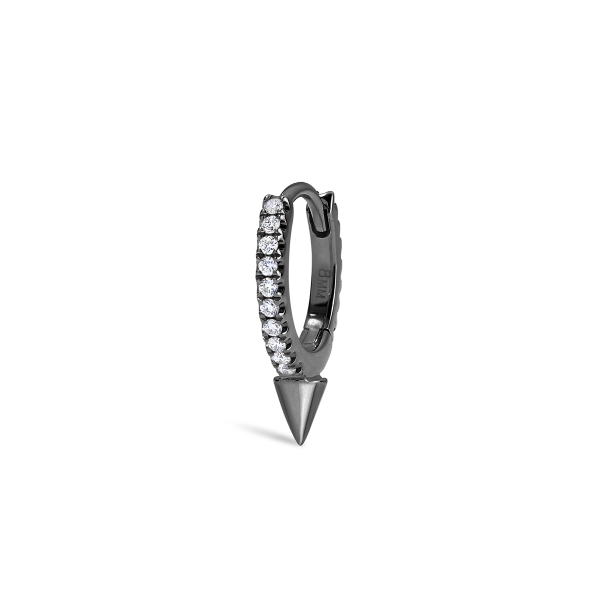 Single Short Spike Diamond Eternity Hoop Earring