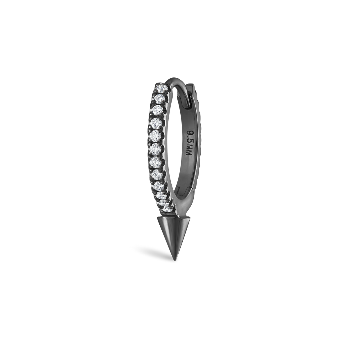 Single Short Spike Diamond Eternity Hoop Earring
