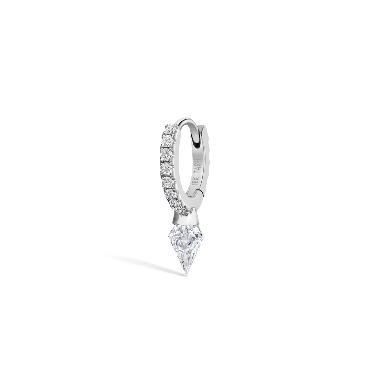 Silhouette Diamond Short Spike Eternity Hoop Earring