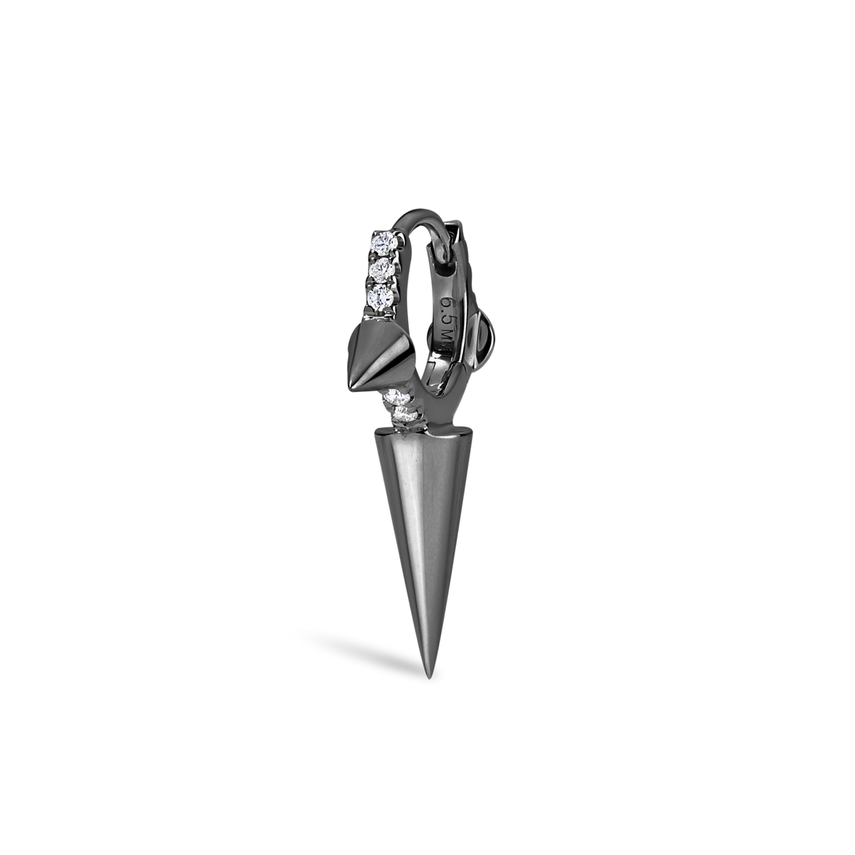 Triple Long Spike Diamond Eternity Hoop Earring
