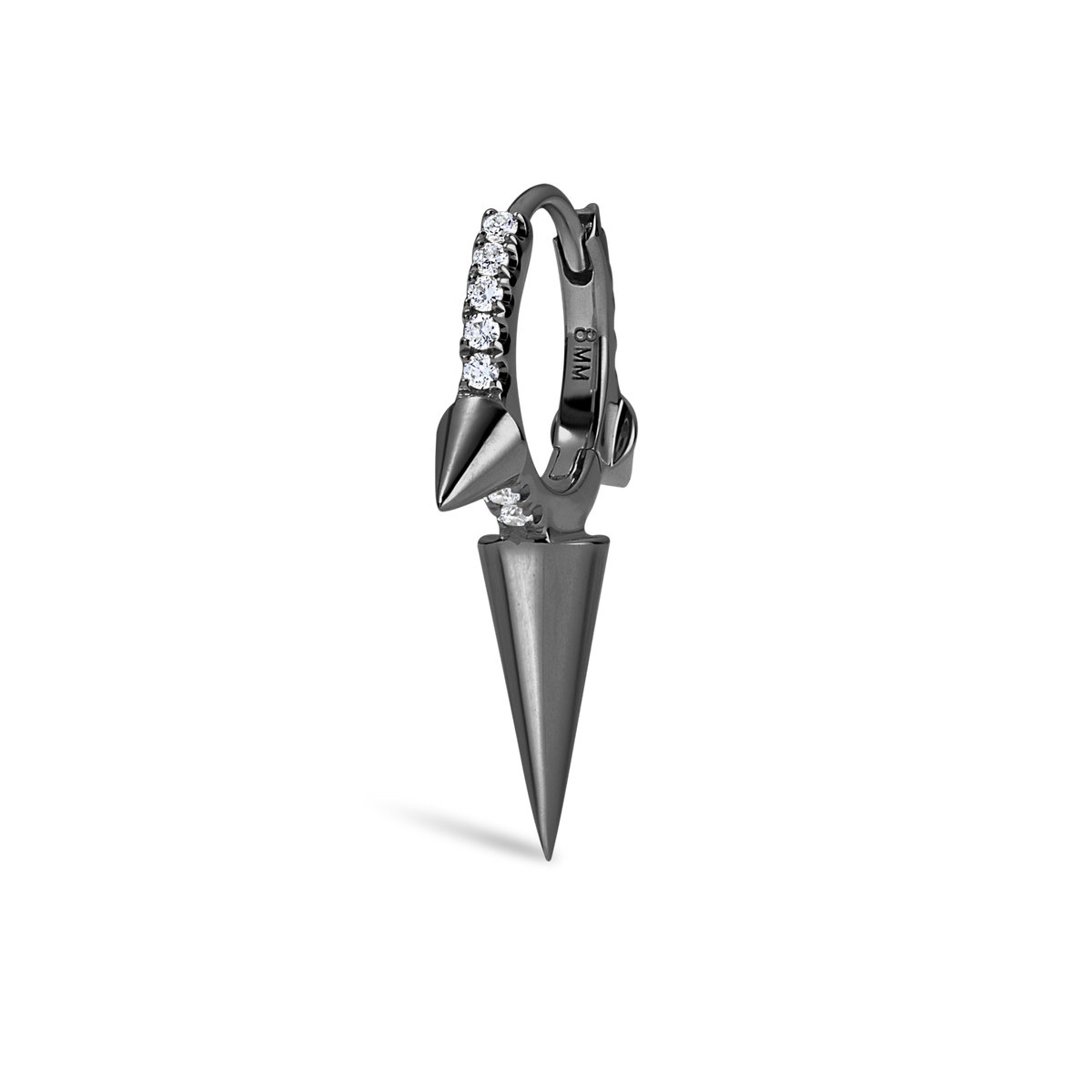 Triple Long Spike Diamond Eternity Hoop Earring