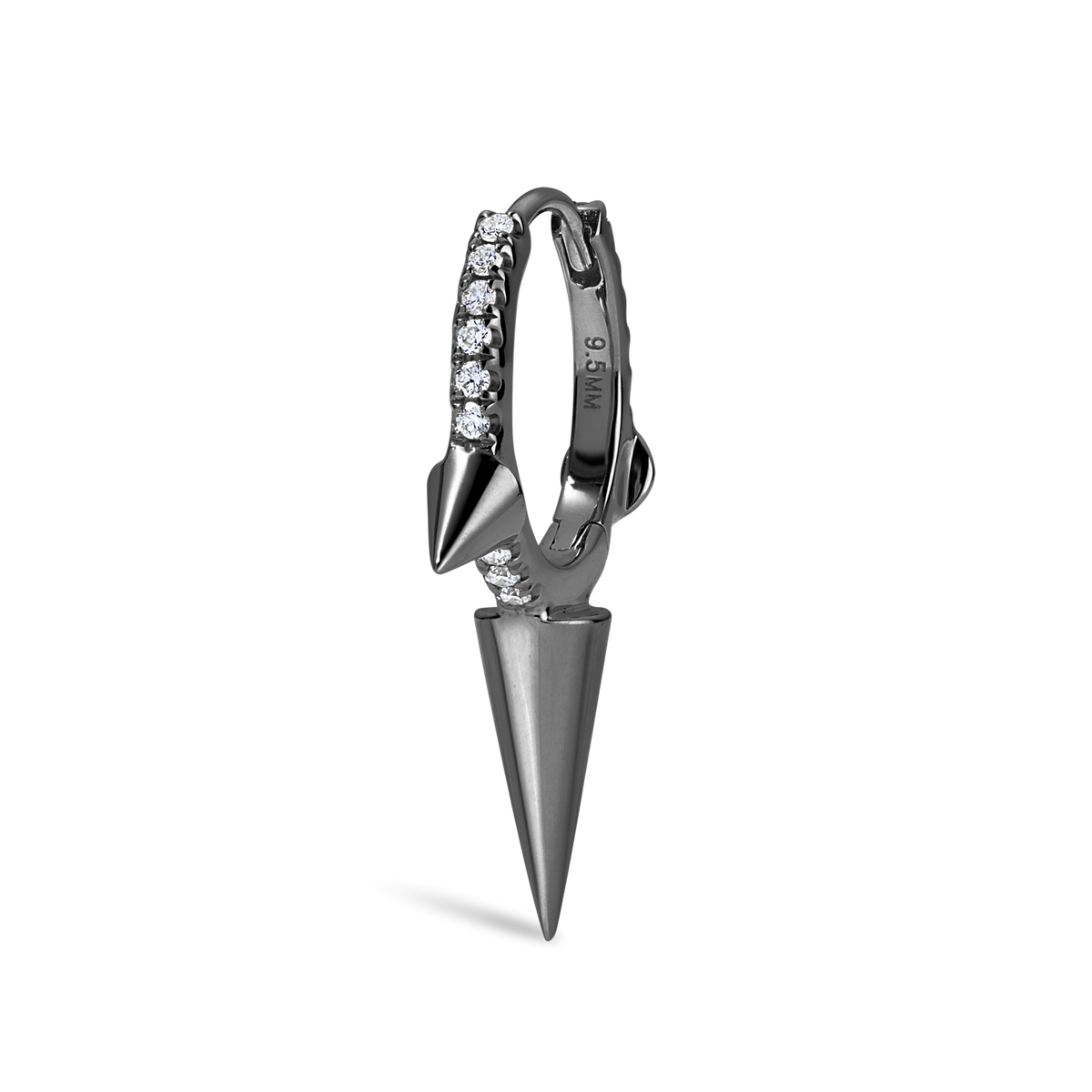 Triple Long Spike Diamond Eternity Hoop Earring