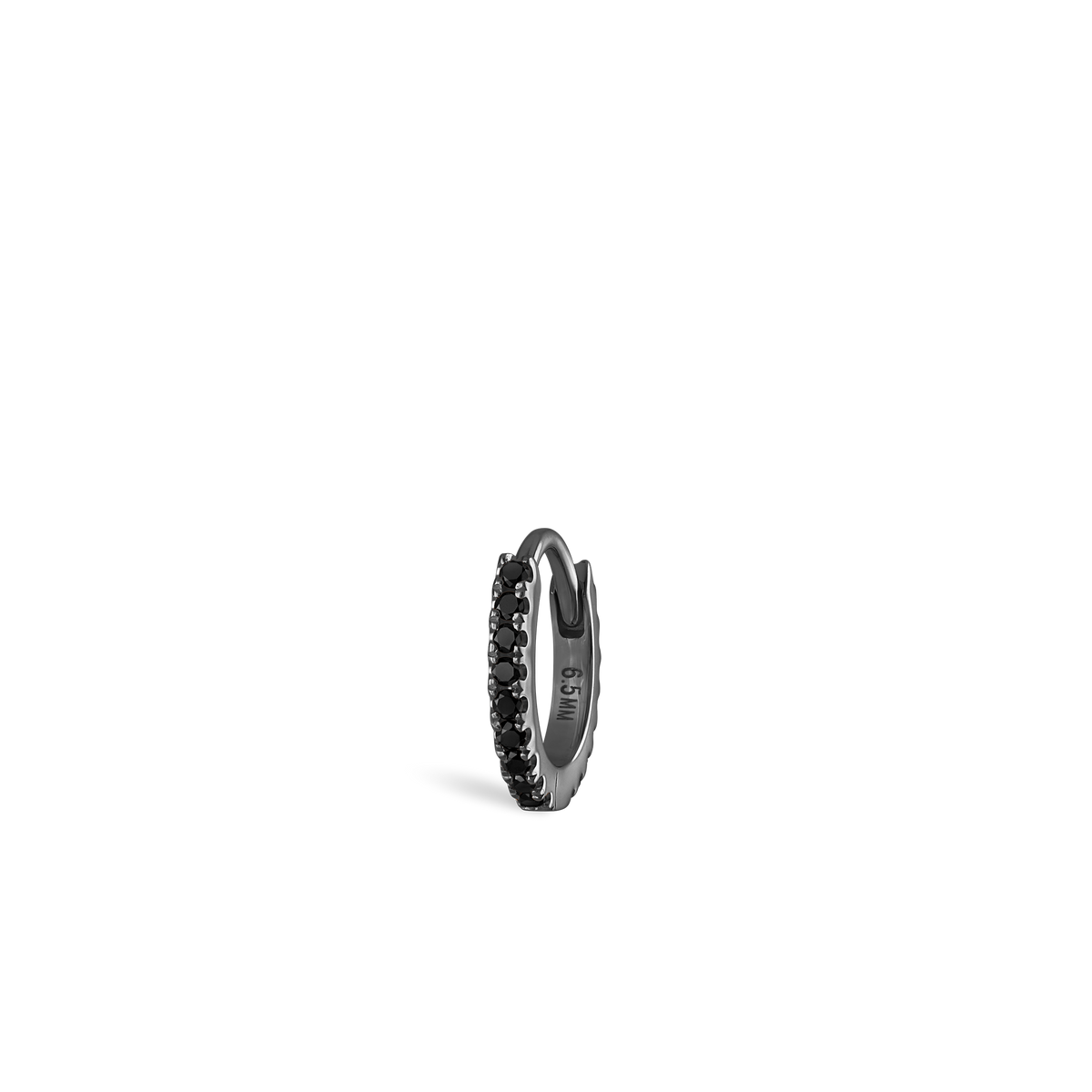 Black Diamond Eternity Hoop Earring