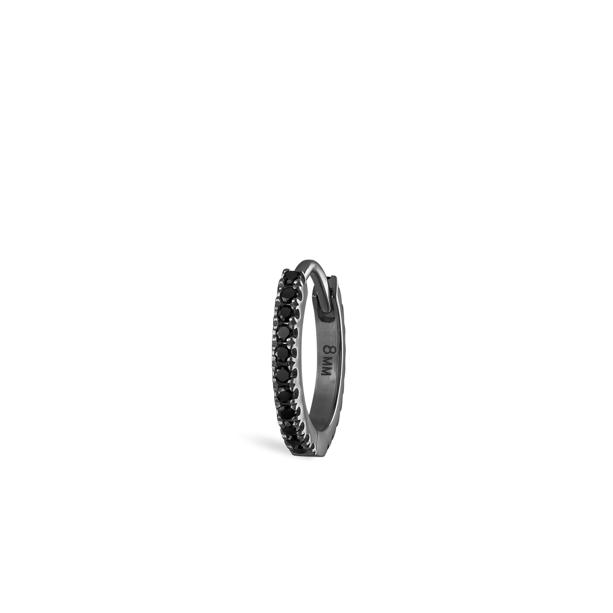 Black Diamond Eternity Hoop Earring