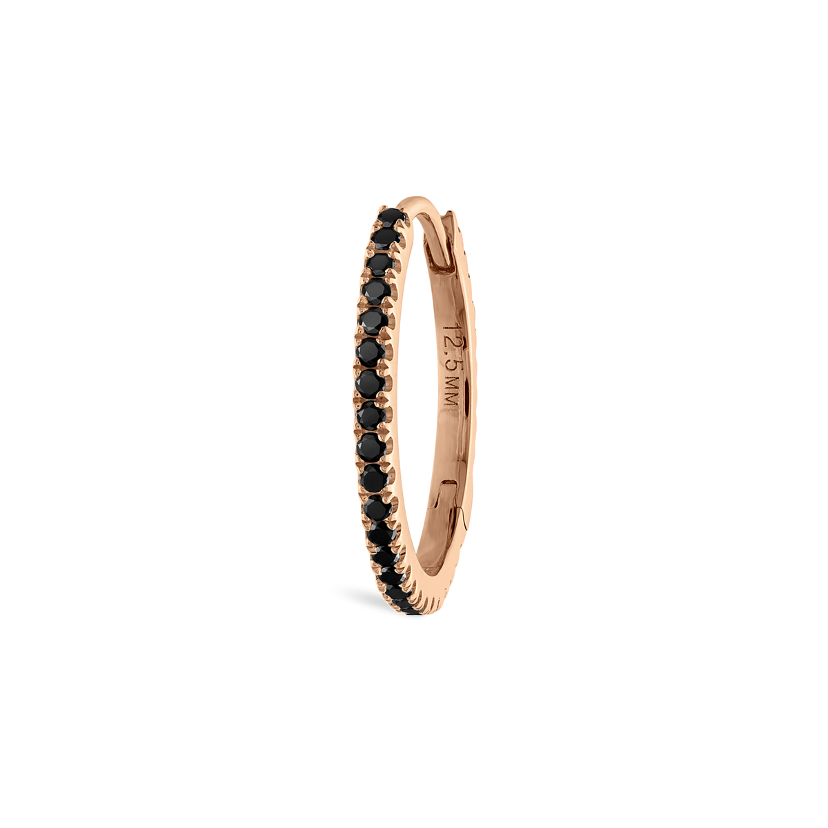 Black Diamond Eternity Hoop Earring