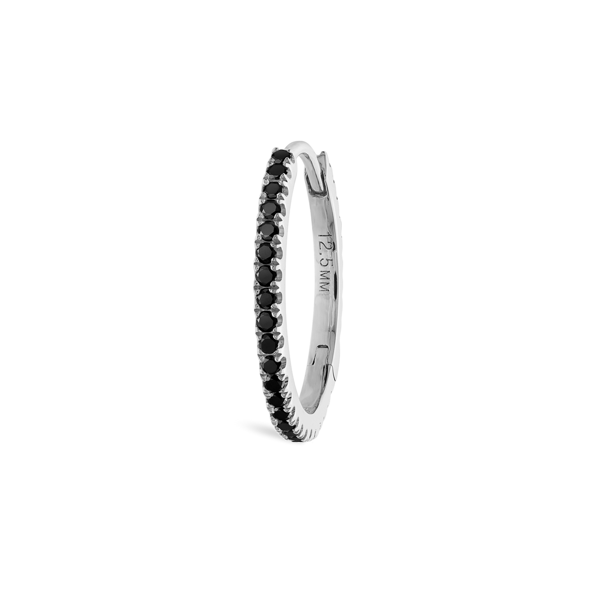 Black Diamond Eternity Hoop Earring