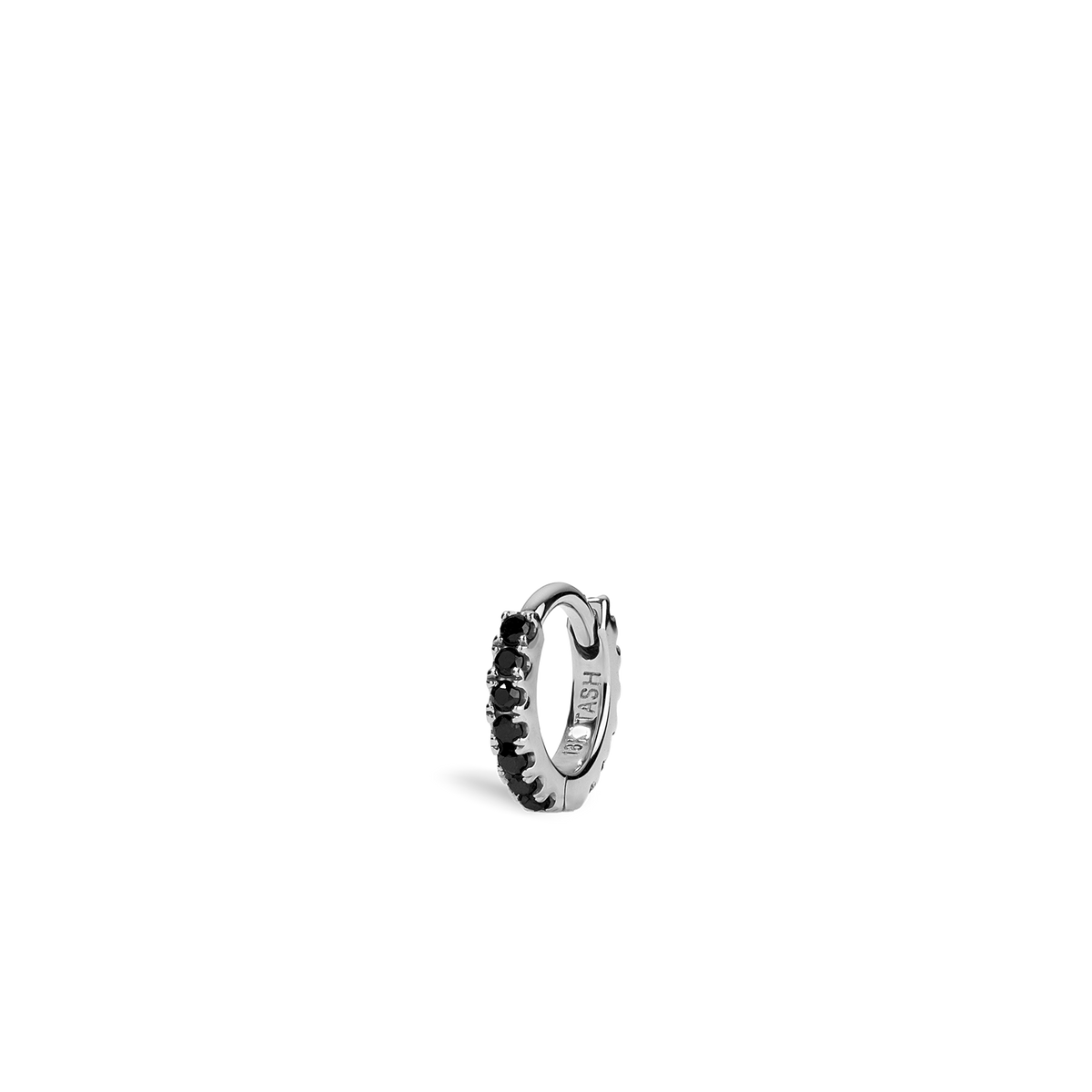 Black Diamond Eternity Hoop Earring