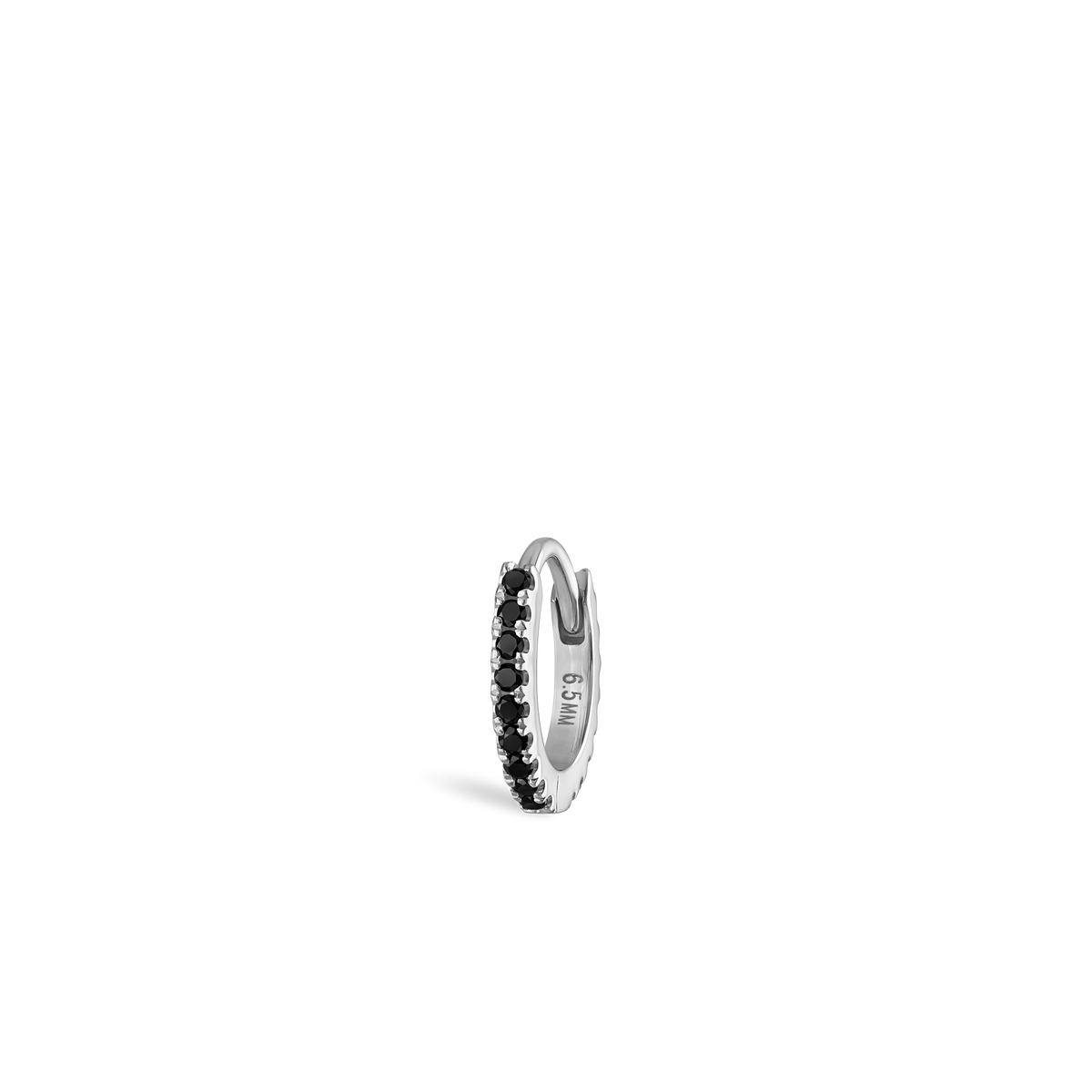 Black Diamond Eternity Hoop Earring