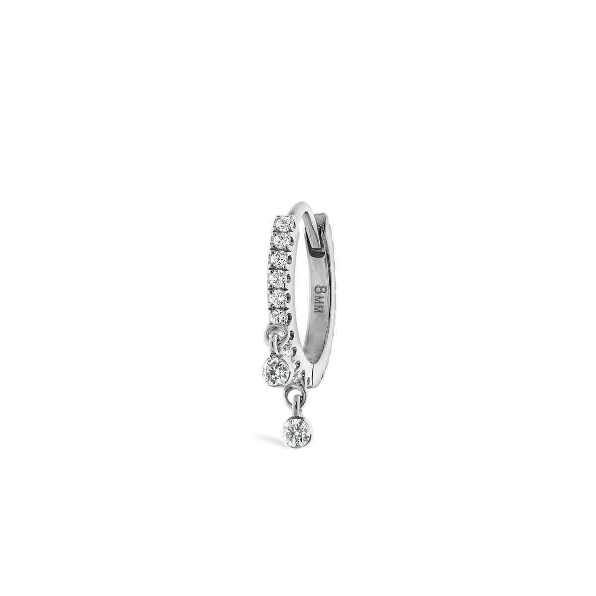 Diamond Eternity Double Dangle Hoop Earring