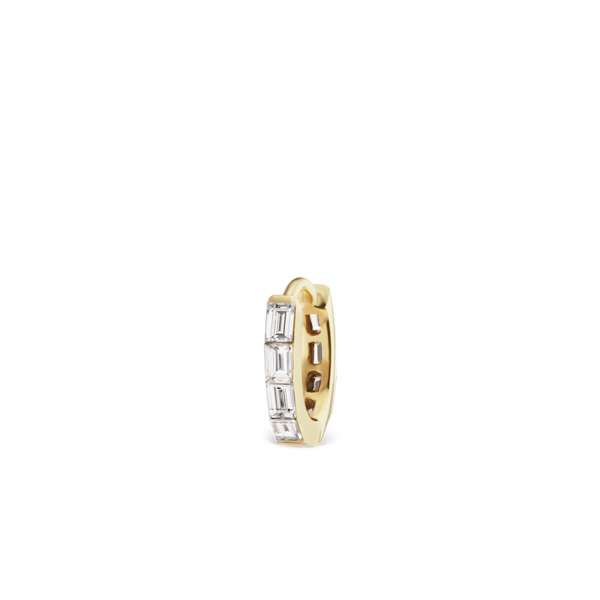 Invisible Set Baguette Diamond Eternity Hoop Earring