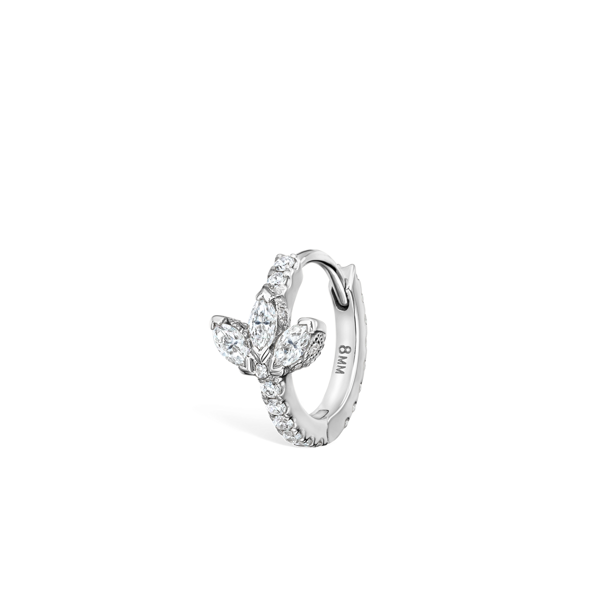 Diamond Lotus Eternity Hoop Earring