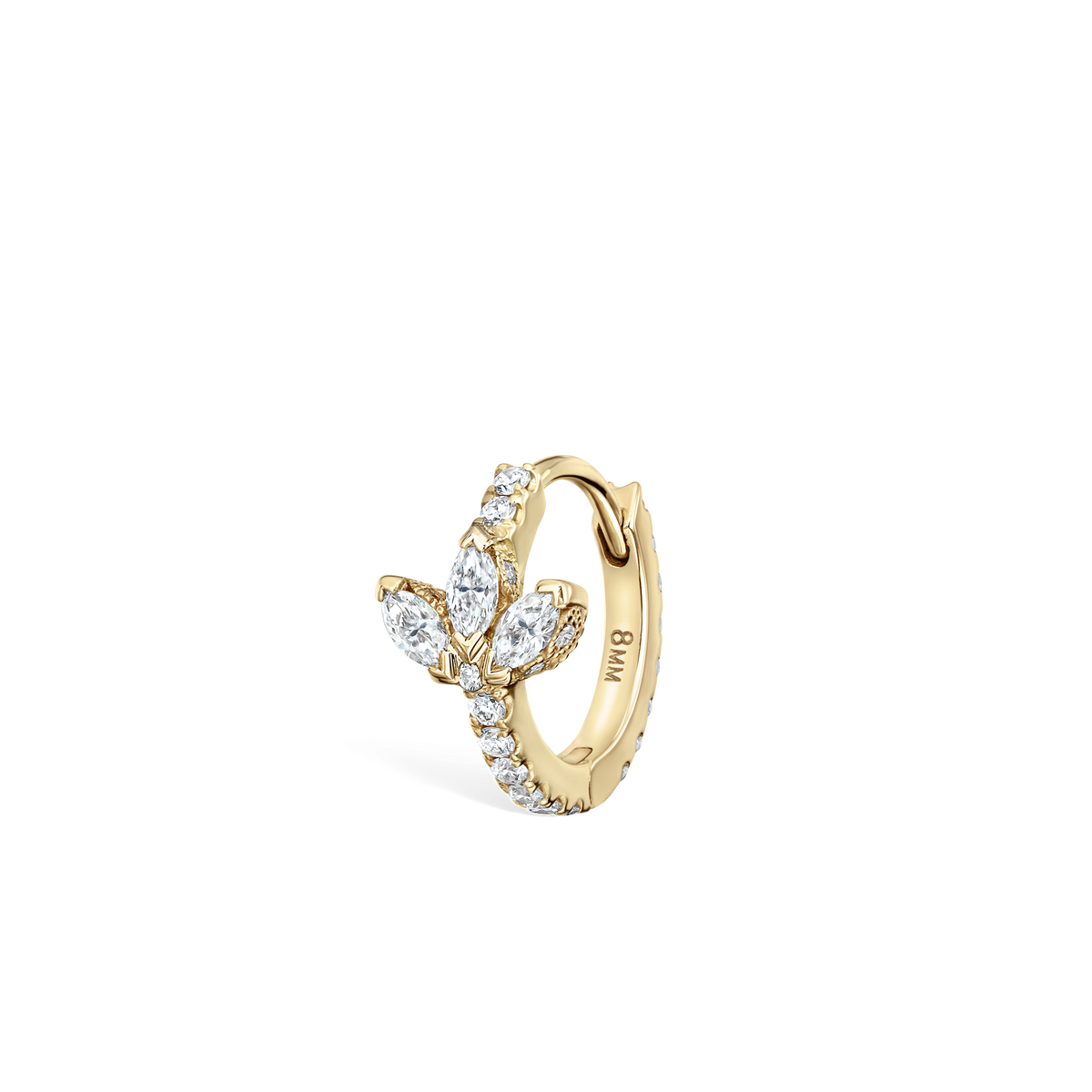 Diamond Lotus Eternity Hoop Earring