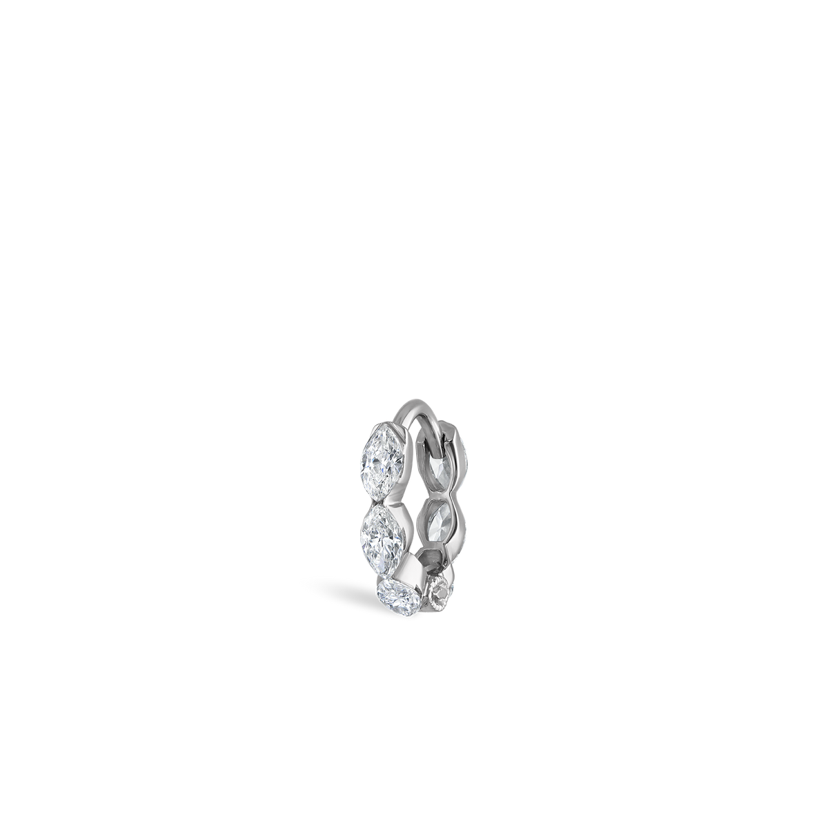 Invisible Set Diamond Marquise Eternity Hoop Earring