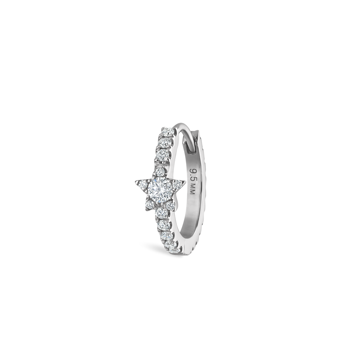 Diamond Star Eternity Hoop Earring