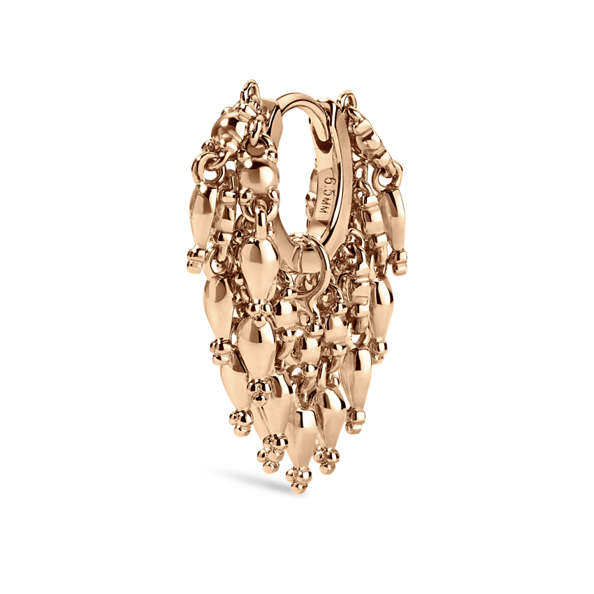 Gold Tassel Eternity Hoop Earring