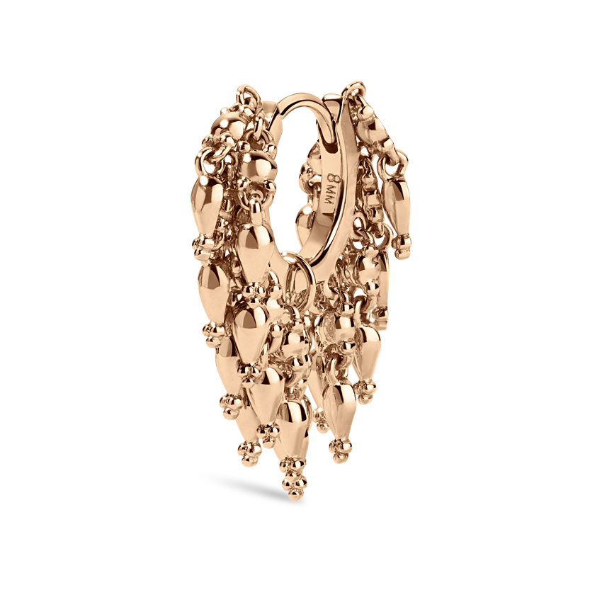 Gold Tassel Eternity Hoop Earring