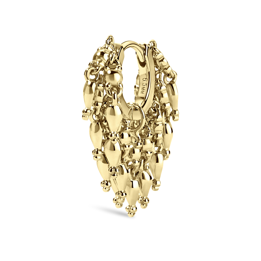 Gold Tassel Eternity Hoop Earring