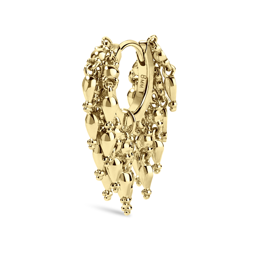 Gold Tassel Eternity Hoop Earring