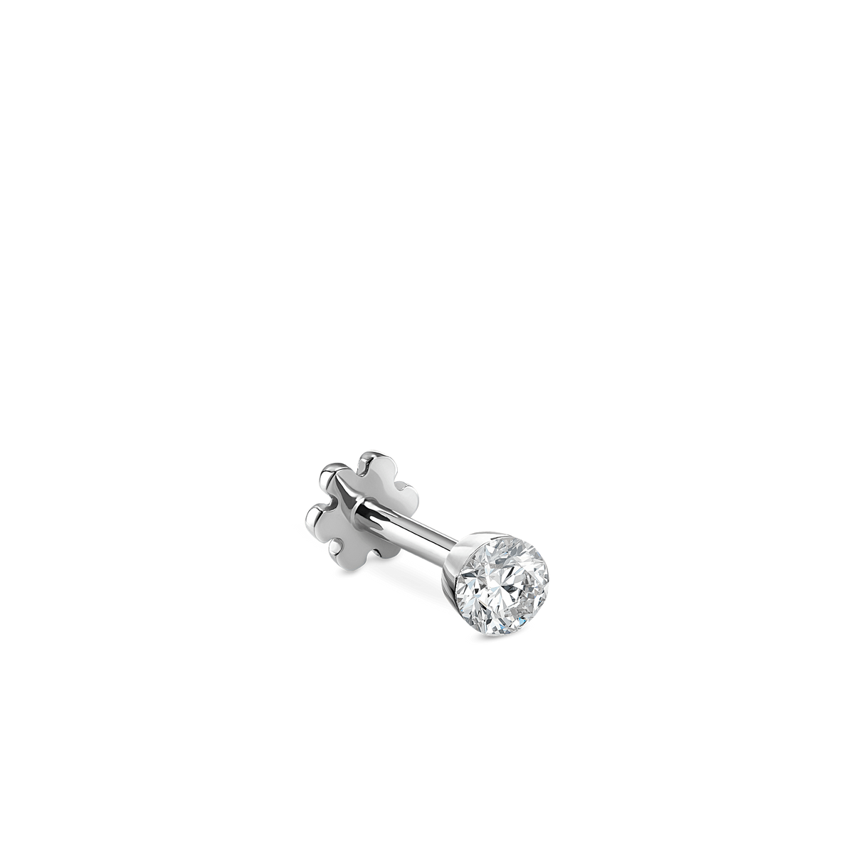 Invisible Set Diamond Threaded Stud Earring