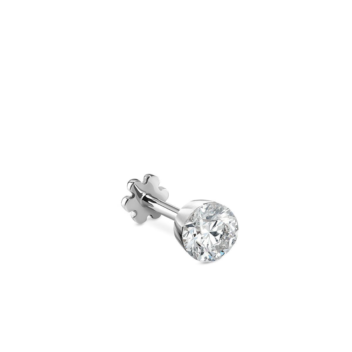 Invisible Set Diamond Threaded Stud Earring