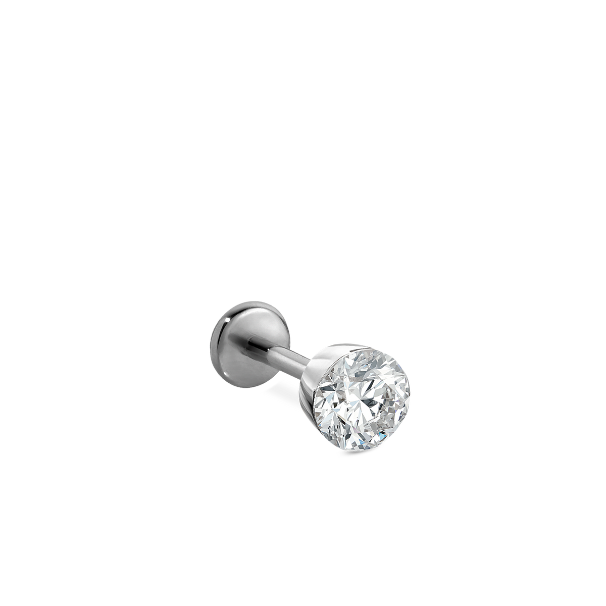 Invisible Set Diamond Threaded Stud Earring With Titanium Backing