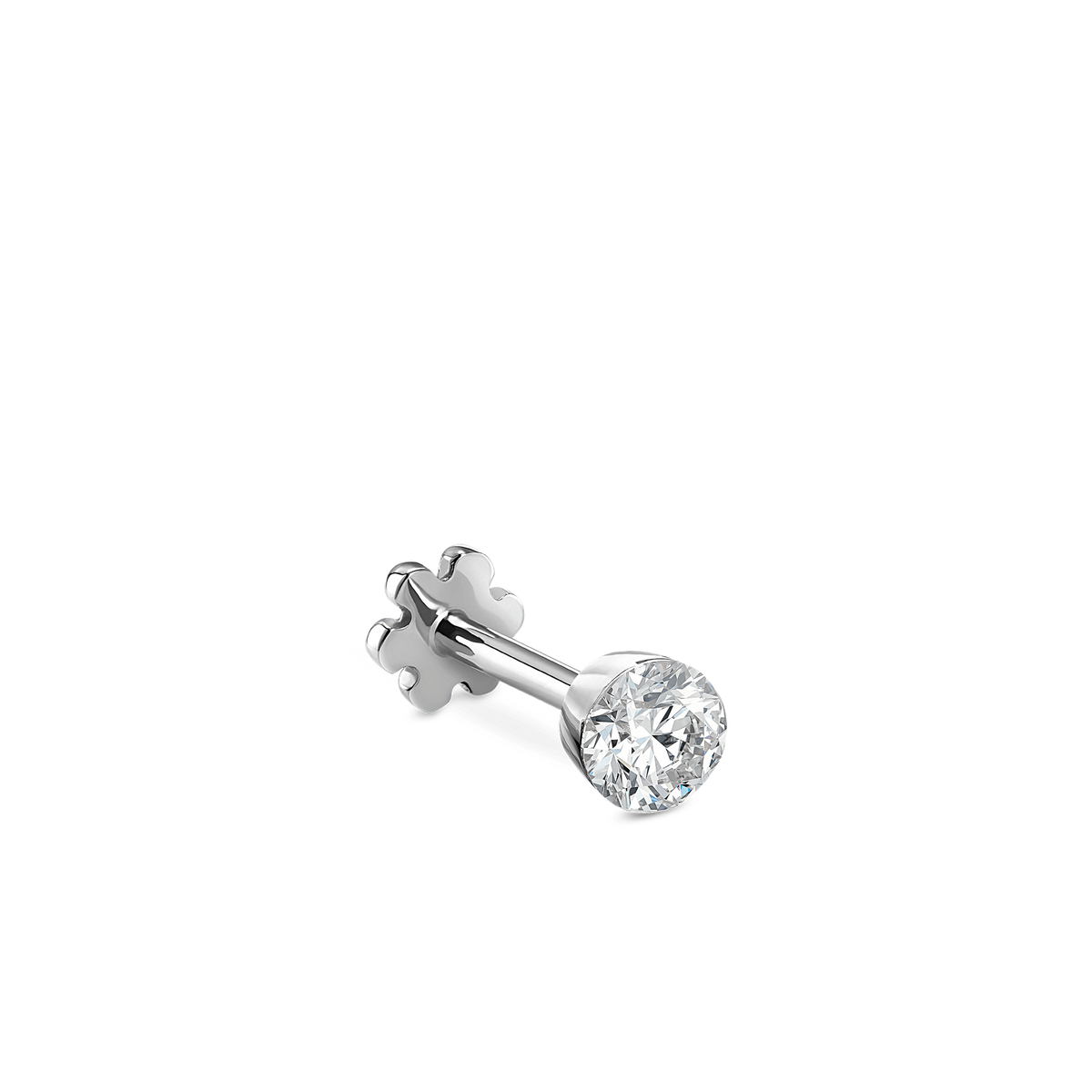 Invisible Set Diamond Threaded Stud Earring