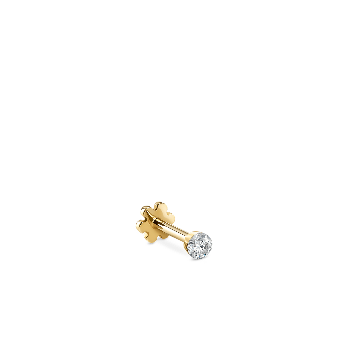 Invisible Set Diamond Threaded Stud Earring
