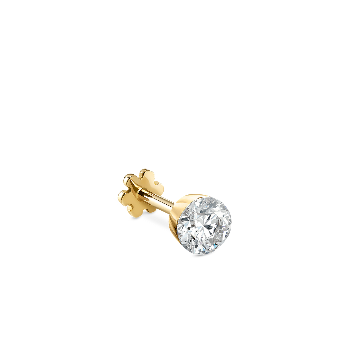 Invisible Set Diamond Threaded Stud Earring With Titanium Backing