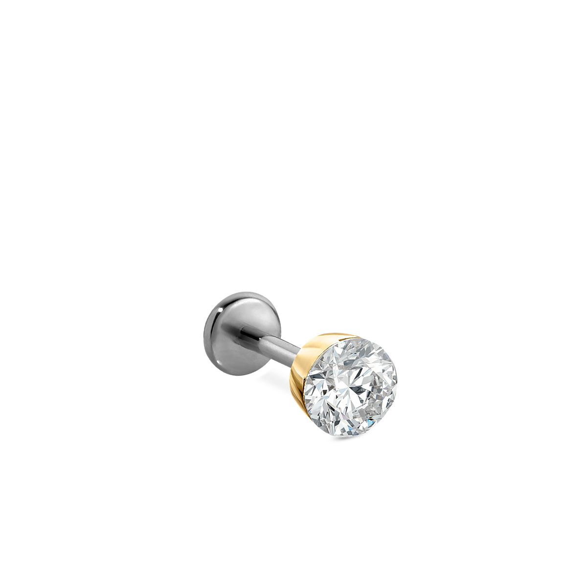 Invisible Set Diamond Threaded Stud Earring With Titanium Backing