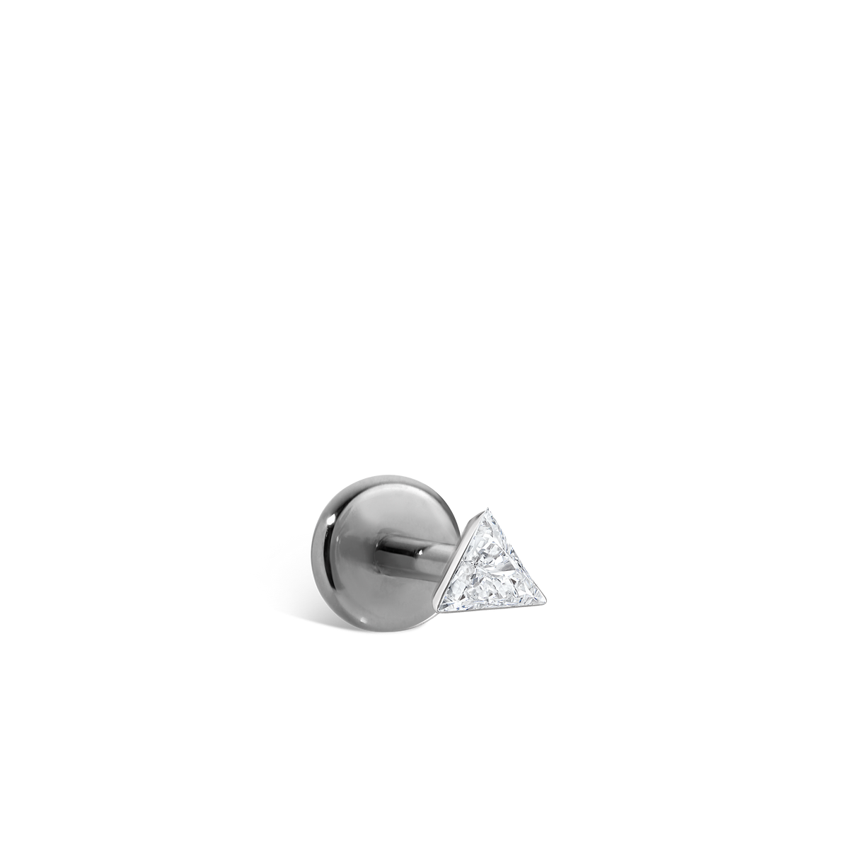 Invisible Set Triangle Diamond Threaded Stud Earring With Titanium Backing