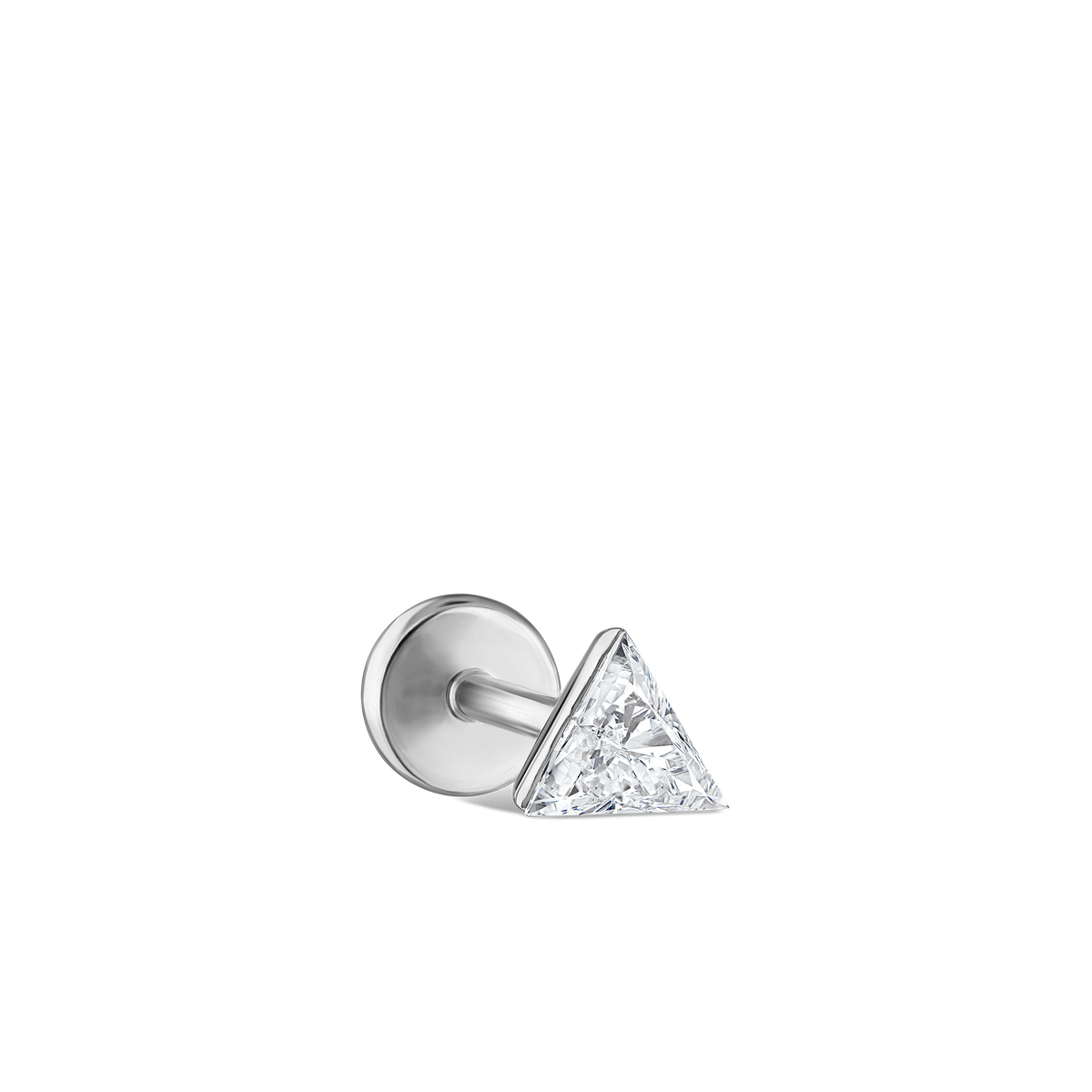 Invisible Set Triangle Diamond Threaded Stud Earring