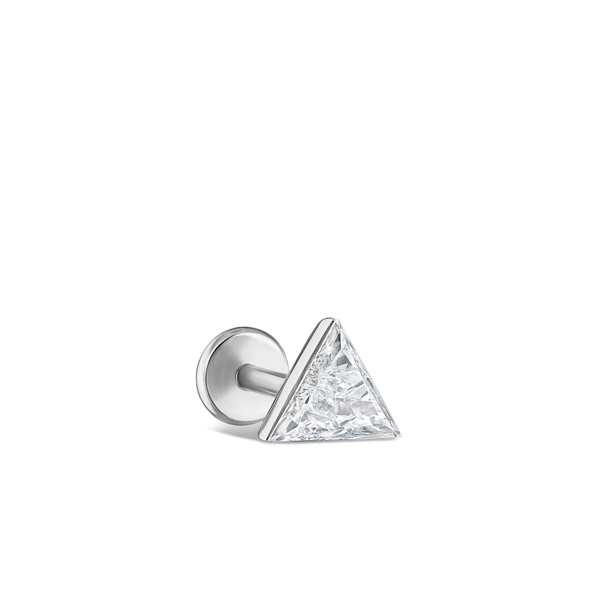 Invisible Set Triangle Diamond Threaded Stud Earring