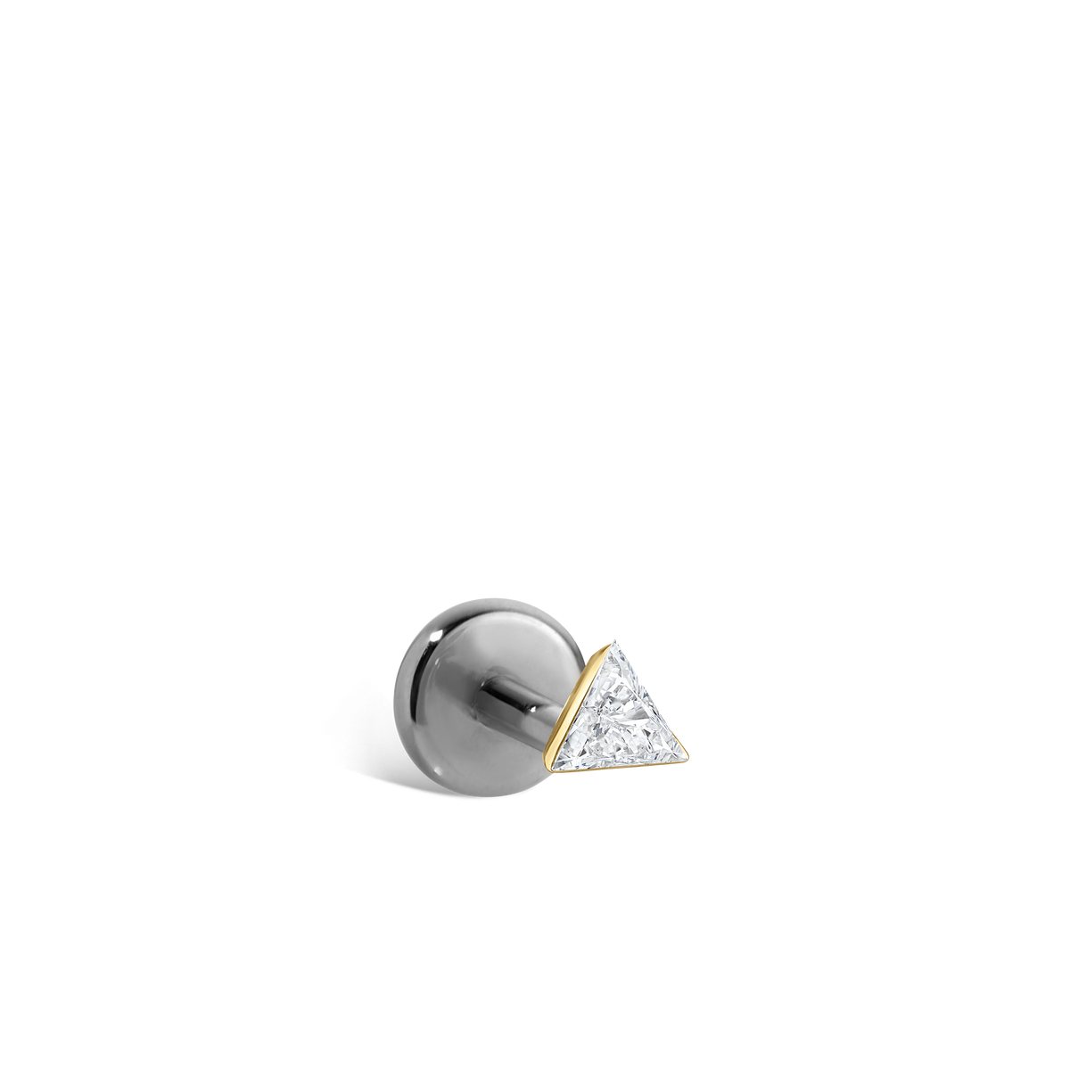 Invisible Set Triangle Diamond Threaded Stud Earring With Titanium Backing