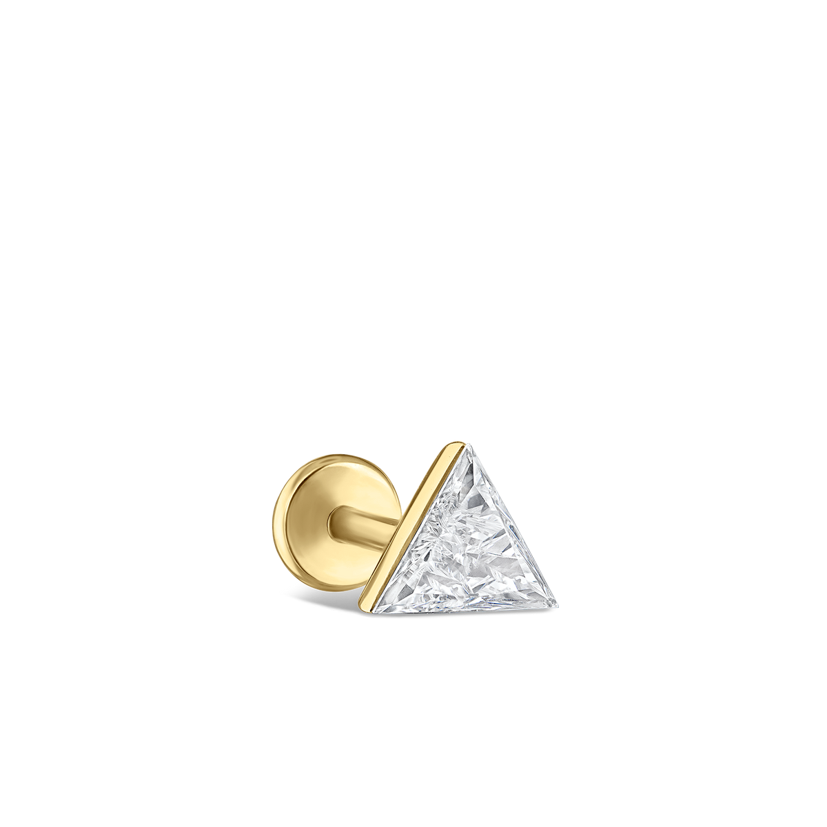 Invisible Set Triangle Diamond Threaded Stud Earring
