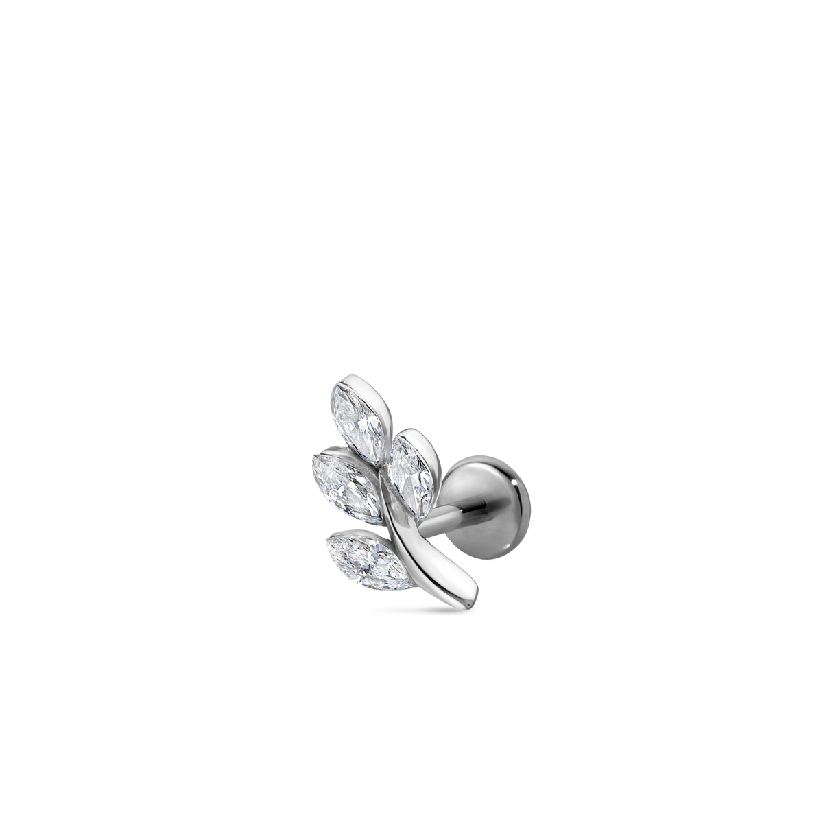 Diamond Vine Threaded Stud Earring