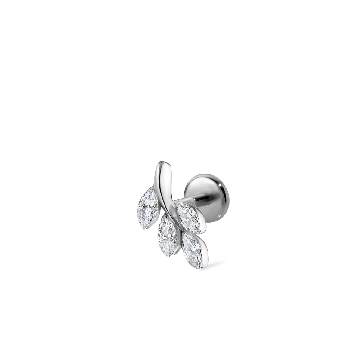 Diamond Vine Threaded Stud Earring